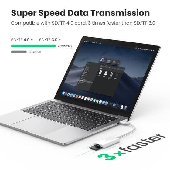 מתאם Type-C לקורא 2 כרטיסים עד 512GB יוגרין UGREEN 60724 (4)