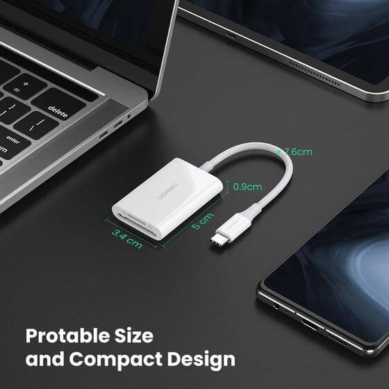מתאם Type-C לקורא 2 כרטיסים עד 512GB יוגרין UGREEN 60724 (6)