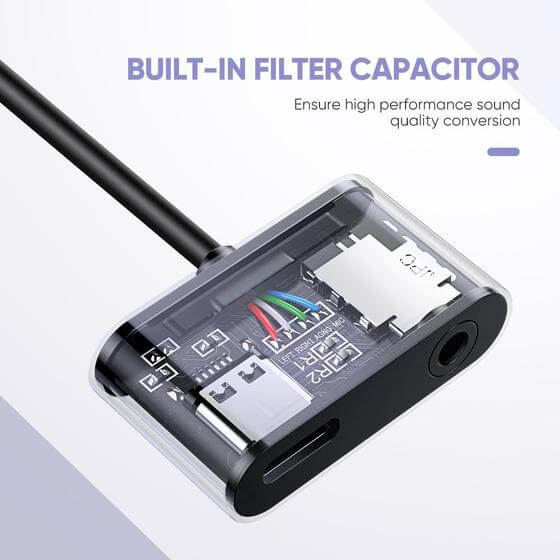 מתאם אוזניות Type-C זכר ל AUX3.5 נקבה יוגרין UGREEN 50596 Type-C to 3.5mm Jack Headphone Adapter (6)
