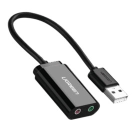 מתאם כרטיס קול חיצוני USB זכר יוגרין UGREEN 30143 USB External Stereo Sound Card (1)