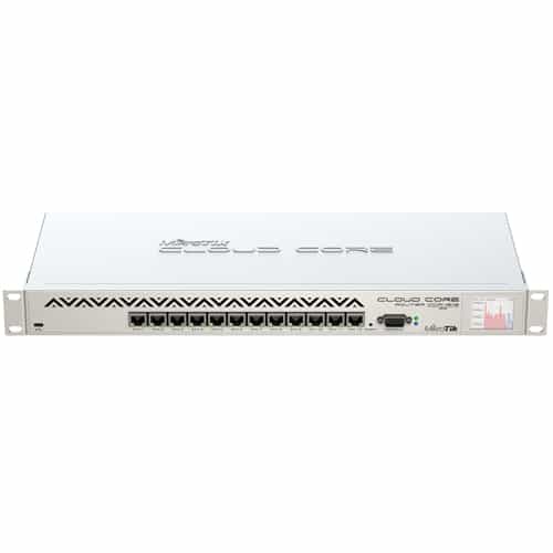 נתב 12x Gigabit Ethernet תצוגה מעבד 16 ליבות של 1.2GHz כולל זיכרון MikroTik CCR1016-12G (1)