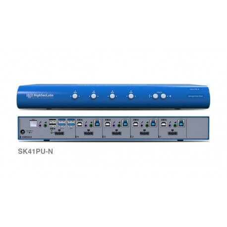 קופסת מיתוג 4 חיבורי DP עם חיבור מאובטח HighSecLabs CPN11425 SK41PU-N 4-Port DP Video KVM switch