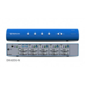 קופסת מיתוג חיבור DVI עם חיבור מאובטח HighSecLabs CPN11433 DK42DU-N 4-Port DVI-I Video Dual Head KVM switch