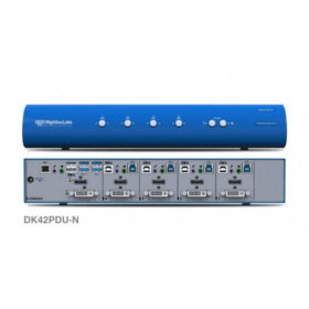 קופסת מיתוג חיבורי DP + DVI עם חיבור מאובטח HighSecLabs CPN11442 DK42PDU-N 4-Port DVI and DP Video Dual Head KVM switch