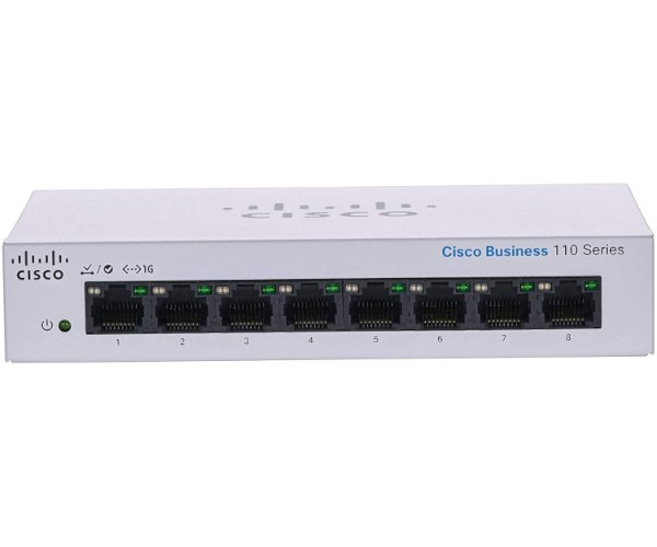 רכזת סיסקו שמונה יציאות מתג שולחני לא מנוהל Cisco CBS110-8T-D-EU Business Switch