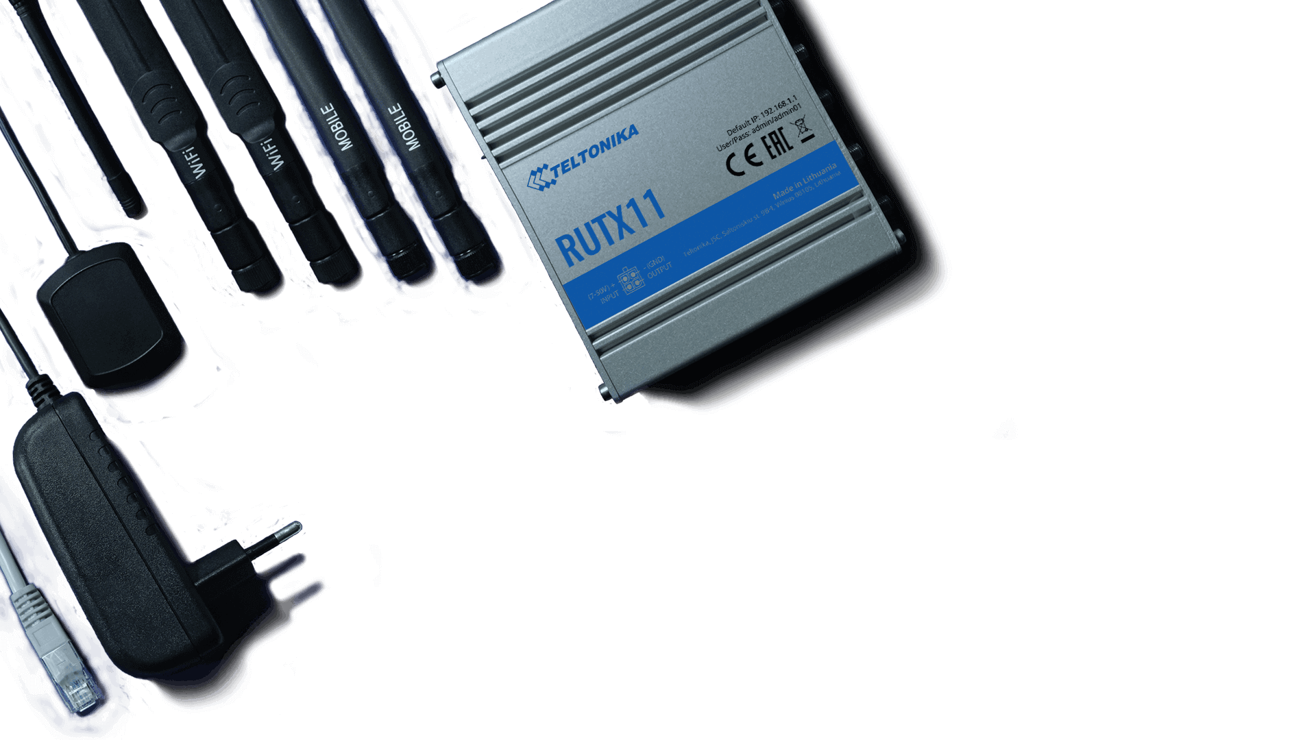 נתב סלולרי תעשייתי מוקשח סים כפול TelTonika RUTX11 Industrial Cellular Router Dual-Sim 4GLTE IoT