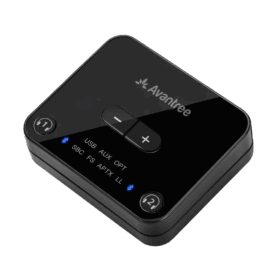 משדר כפול Bluetooth 5.0 עם בקרת עוצמת קול ישירה Avantree | AV-BTTC-418-P-BLK | Audikast Plus
