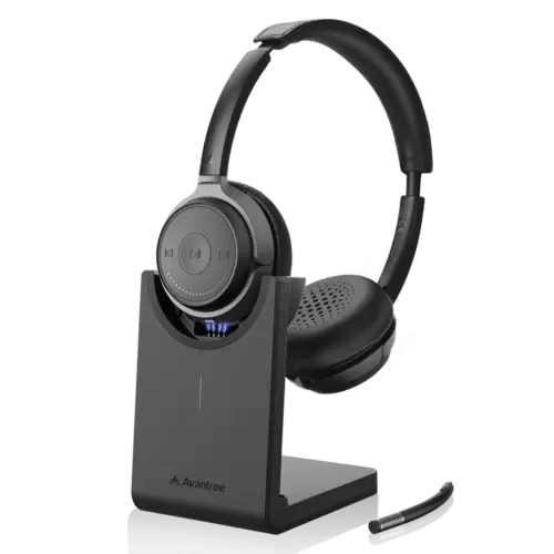 אוזניות Bluetooth 5.0 aptX-HD עם מיקרופון ומעמד טעינה Avantree | AV-BTHS-AH6-TTN | HS-AH6