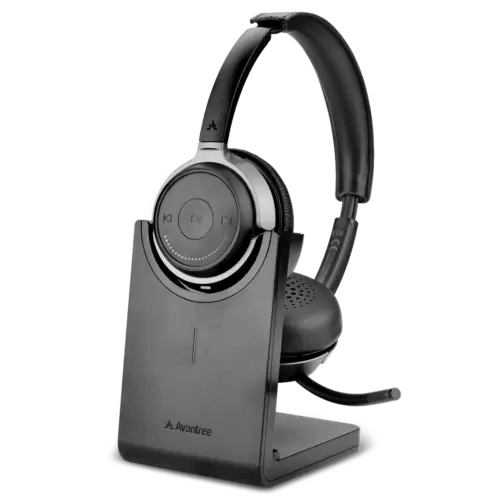 אוזניות Bluetooth 5.0 aptX-HD עם מיקרופון ומעמד טעינה Avantree | AV-BTHS-AH6-TTN | HS-AH6
