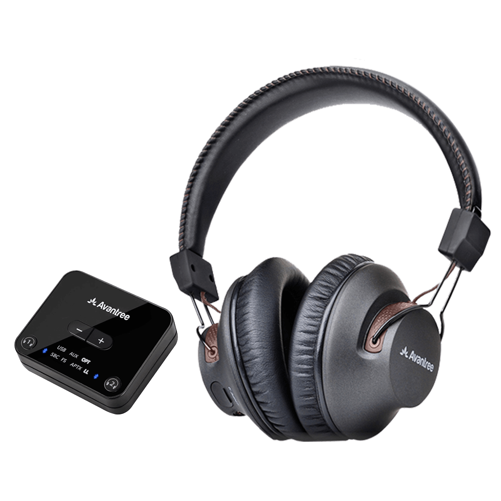 סט אוזניות Bluetooth עם קופסת ניהול לצפייה בטלוויזיה Avantree | AV-BTHT-4189-BLK | HT4189 | Plug & Play