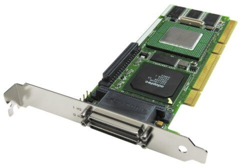 כרטיס מסך PCI-X64 קצב העברת נתונים מהיר ADAPTEC 2200S Ultra320 SCSI 66MHz