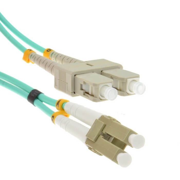 מגשר אופטי מולטימוד OM3 דופלקס SC-LC באורך 1.5 מטר TOPX OPT020-1.5