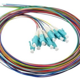 סט פיגטייל אופטי לריתוך 12 צבעים LC OM4 1.5M סיב אופטי TOPX OPT520-1.5