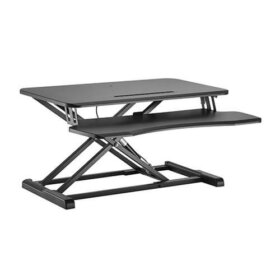 עמדת עבודה שולחנית הידראולית מתכווננת לנשיאת 2 מסכים מקלדת ועכבר NORTH BAYOU DWS28-01N (2)