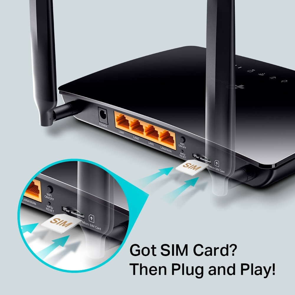 ראוטר TP-Link Archer MR200 AC750 Wireless Dual Band 4G LTE Router 
