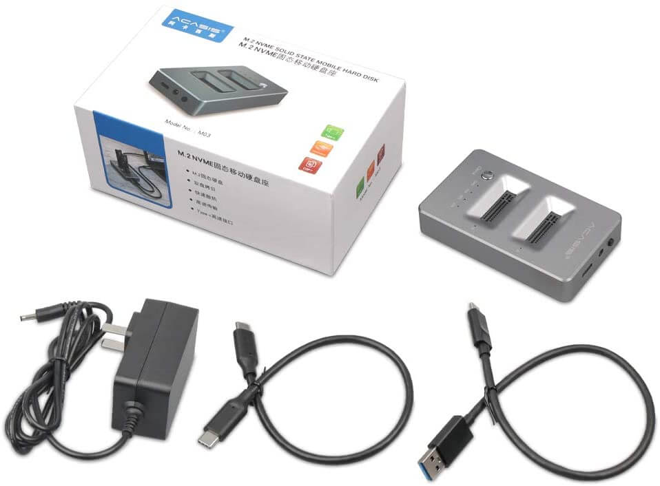 תחנת עגינה עבור 2 דיסקים NVMe עם פונקציית שכפול Acasis M03 (1)