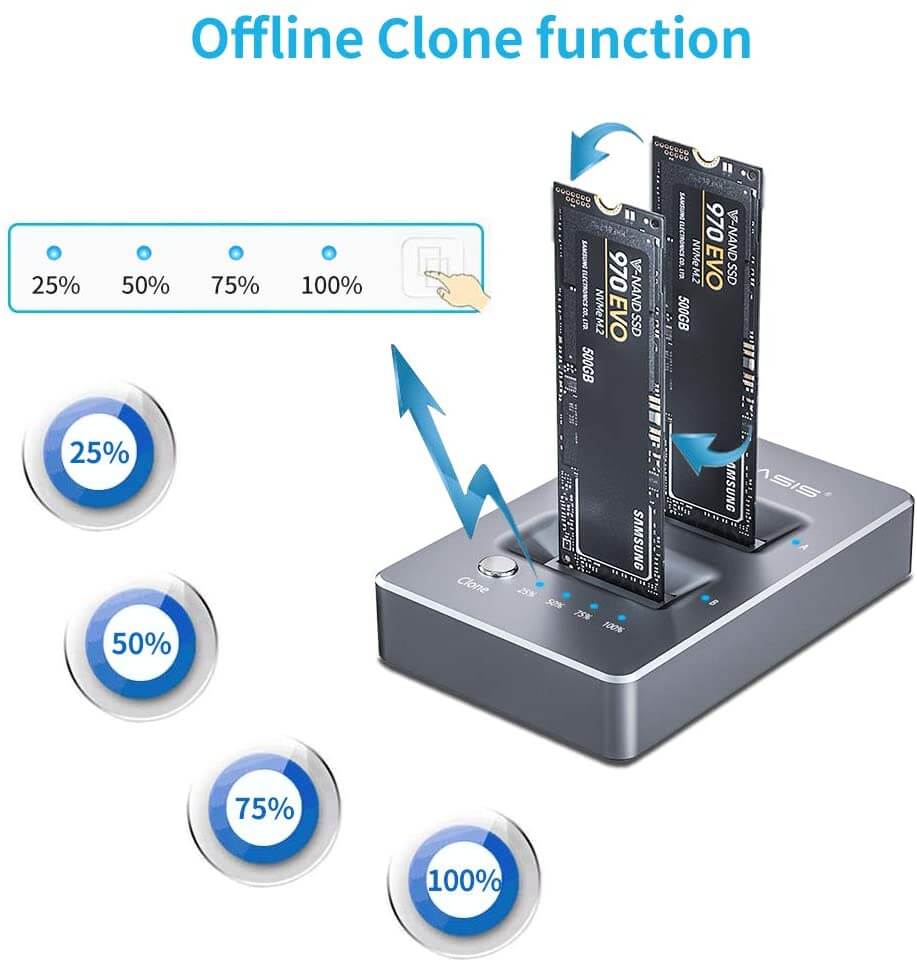 תחנת עגינה עבור 2 דיסקים NVMe עם פונקציית שכפול Acasis M03 (6)