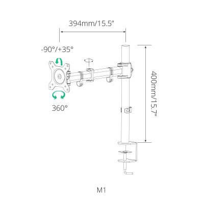 זרוע שולחנית למוניטור עד 27 אינץ' SIH M1 (1)