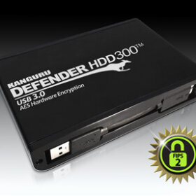 כונן מאובטח SSD 4TB מוצפן לחומרה FIPS 140-2 חיבור USB3.0 ניתנת לניהול מרחוק Kanguru KDH3B-300F-4TS