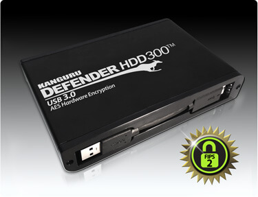 כונן מאובטח SSD 4TB מוצפן לחומרה FIPS 140-2 חיבור USB3.0 ניתנת לניהול מרחוק Kanguru KDH3B-300F-4TS