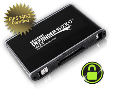 כונן מאובטח SSD 8TB מוצפן לחומרה FIPS 140-2 חיבור USB3.0 ניתנת לניהול מרחוק Kanguru KDH3B-300F-8TS