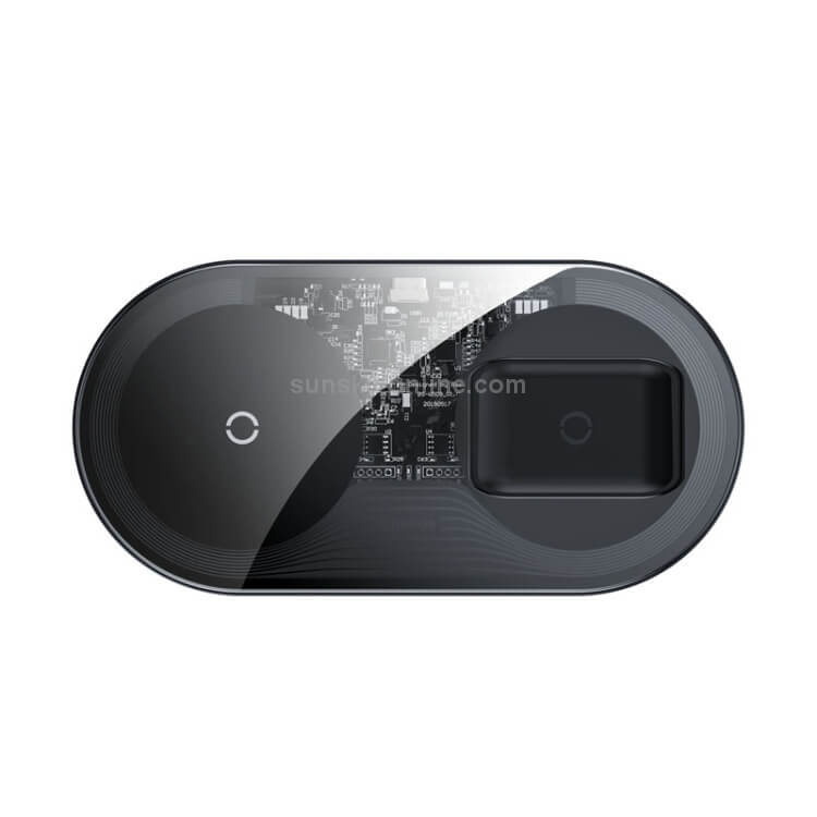 מטען אלחוטי PRO 2in1 הספק 18W לסמארטפון ואוזניות מטען שקוף Baseus WXJK-CA02 PRO Wireless Charger (1)