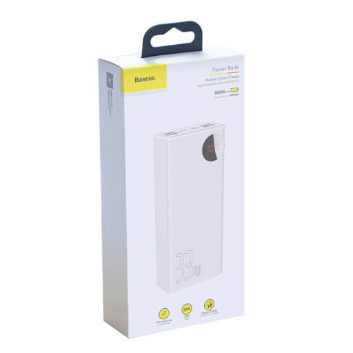 מטען נייד PRO אלחוטי תצוגה דיגיטלית בצבע לבן Baseus PPMY-02 30000MAH USB Type-C 33W (4)