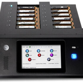 משכפל 11 כונני M.2 NVMe תומך בגודל 4.5 אינץ' מסך מגע TFT קצב העברה מהיר Kanguru KCLONE-11NVMe M.2 NVMe SSD (1)