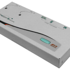 קופסת מיתוג 2 יציאות מתג VGA KVM עם USB, בקרת מקש חם REXTRON UMH-2 (1)