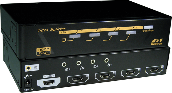 קופסת מיתוג 4 יציאות HDMI וידאו עם אודיו REXTRON vsma-104 (1)