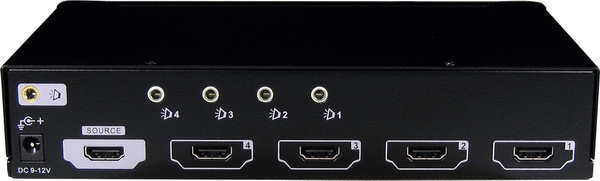קופסת מיתוג 4 יציאות HDMI וידאו עם אודיו REXTRON vsma-104 (3)