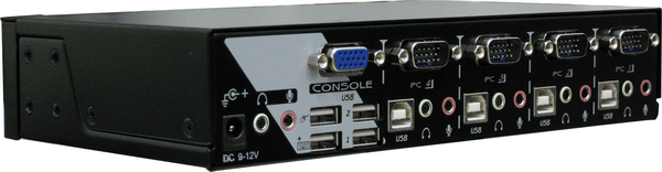 קופסת מיתוג 4 יציאות REXTRON KAAG-114 VGA KVM Switch + USB 2.0 + Audio Hotkey Control (1)