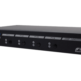 קופסת מיתוג 4 יציאות מתג KM עם חיבור USB 3.2, פונקציית נדידת עכבר, בקרת מקשים חמים REXTRON USW-KM304 (1)