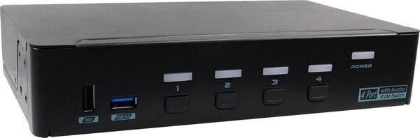 קופסת מיתוג REXTRON KAAG-E3114 4 Ports VGA KVM Switch With USB 3.2 Audio Hotkey Control (1)