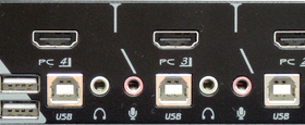 קופסת מיתוג REXTRON MAAG-114 4 Ports HDMI KVM Switch With USB 2.0 Converter Audio Hotkey Control (2)