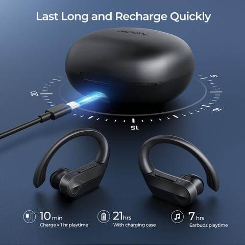 אוזניות בלוטוס מפאו לריצה Mpow MPBH503AB Flame Solo Bluetooth Earbuds