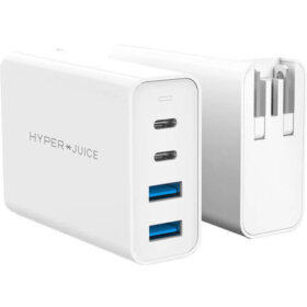 מטען עם מגוון חיבורים USB, Type-C, USB3.0 הספק 100W בצבע לבן HyperDrive HJ-GAN100 (4)