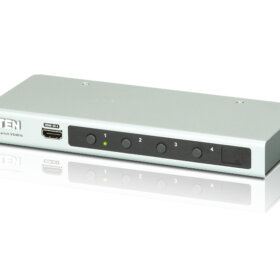 מפצל 4 יציאות חיבור HDMI תומך ברזולוציית 4K בצבע אפור ATEN VS481B (1)