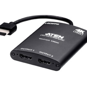 מתאם 2 חיבורי HDMI נקבה ל HDMI זכר בצבע שחור ATEN VS82H 4K (1)