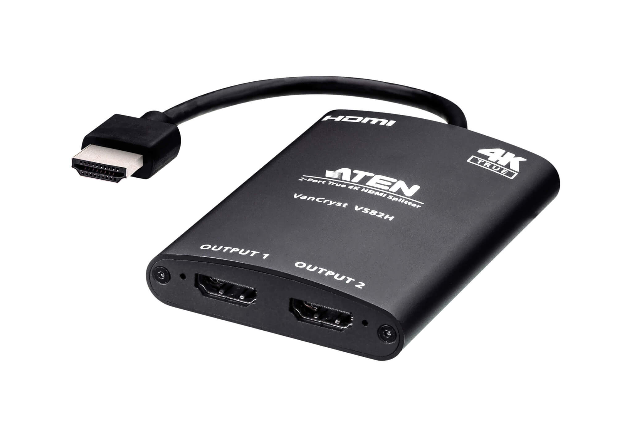 מתאם 2 חיבורי HDMI נקבה ל HDMI זכר בצבע שחור ATEN VS82H 4K (1)