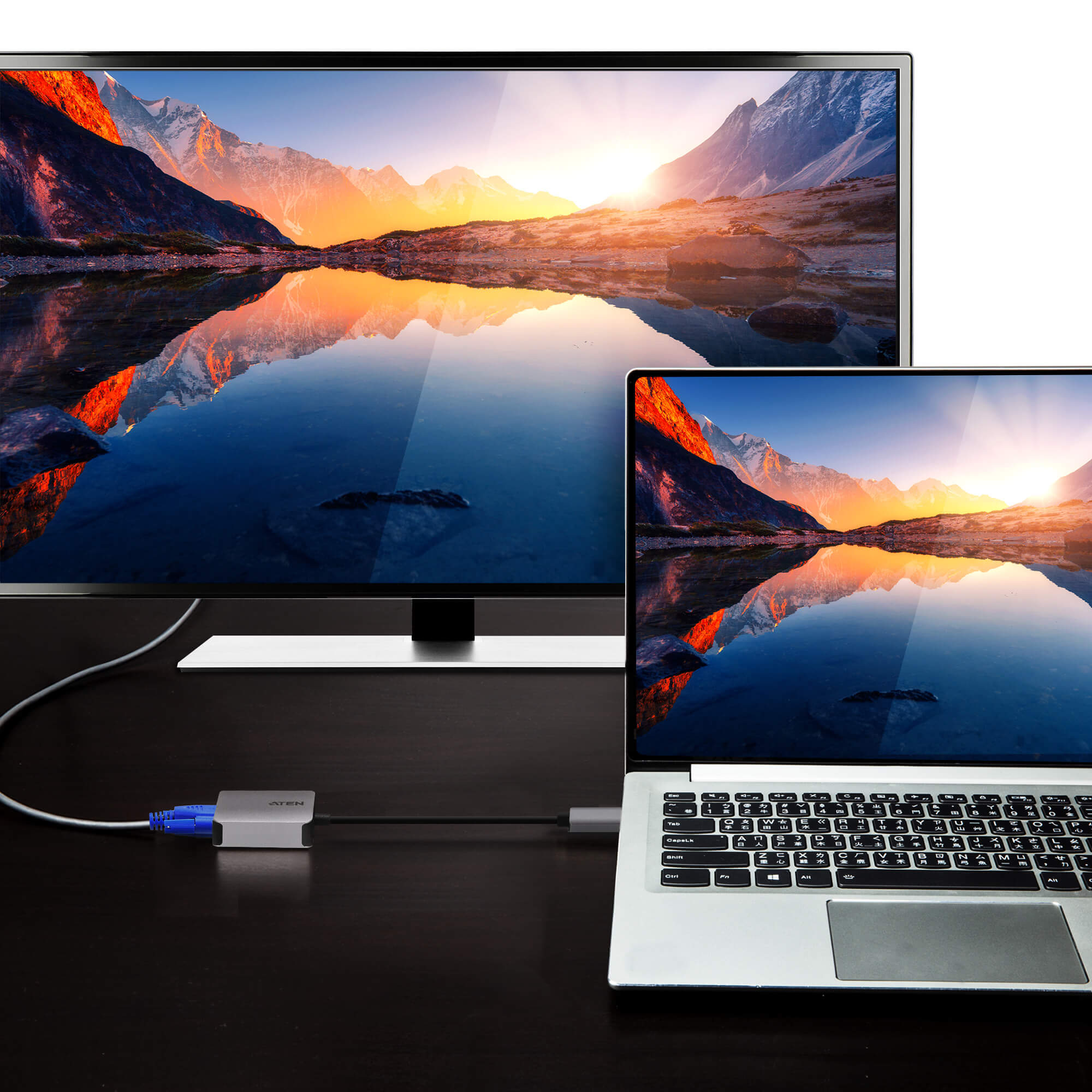 מתאם Type-C ל VGA בצבע אפור ATEN UC3002A (4)