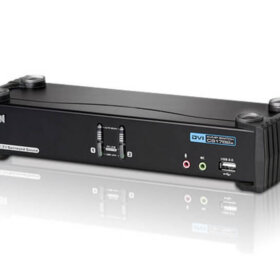 מתג אודיו KVMP כולל 2 יציאות USB DVI כפול קישור CH7.1 בצבע שחור ATEN CS1782A (2)