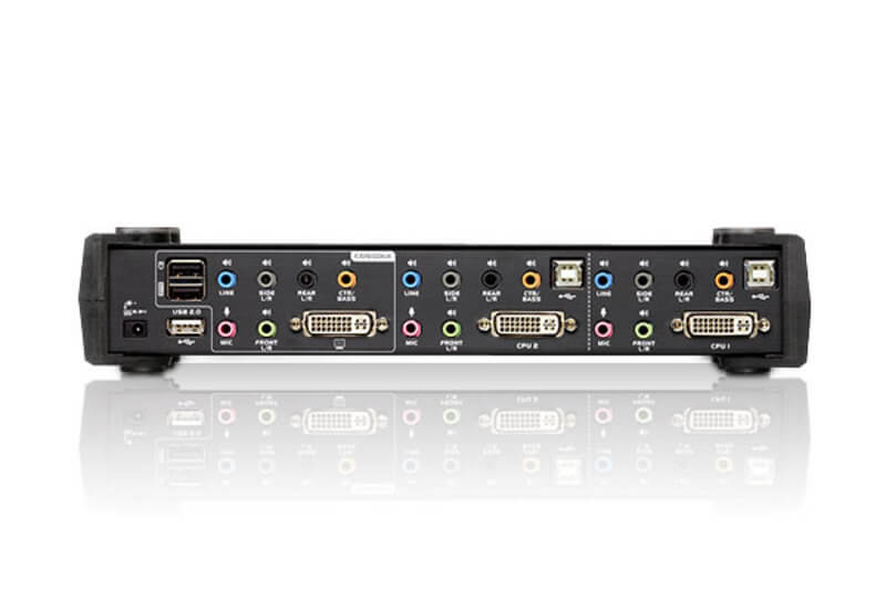 מתג אודיו KVMP כולל 2 יציאות USB DVI כפול קישור CH7.1 בצבע שחור ATEN CS1782A (3)