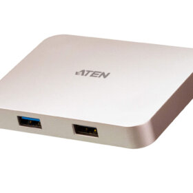 תחנה עגינה מיני חיבור USB ו Type-C תומך ברזולוציית 4K בצבע זהב ATEN UH3235 (6)