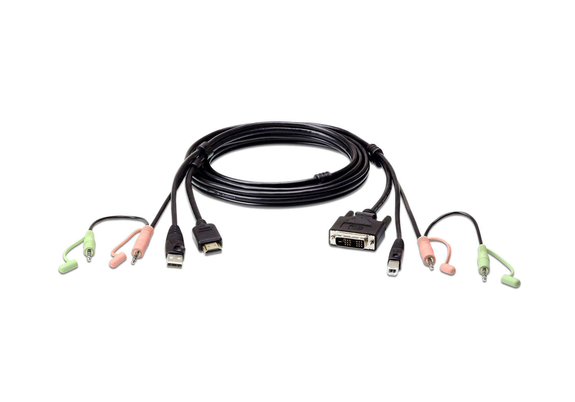 כבל USB HDMI ל- DVI-D KVM עם אודיו באורך 1.8 מטר ATEN 2L-7D02DH