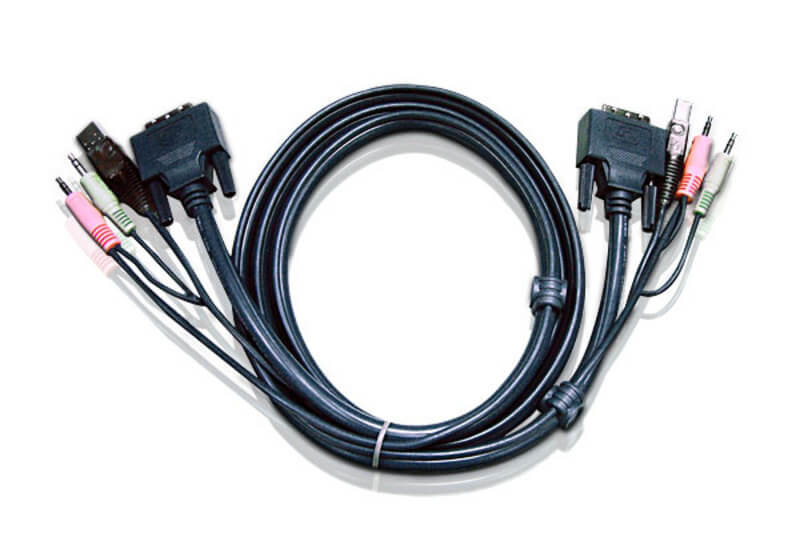 כבל קישור יחיד KVM USB DVI-D באורך 5 מטר ATEN 2L-7D05U