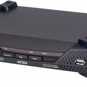 מאריך DVI-D כפול קישור KVM מעל IP עם PoE תומך ברזולוציות 4K מעבר מהיר באופן אוטומטי ATEN KE6912R (1)