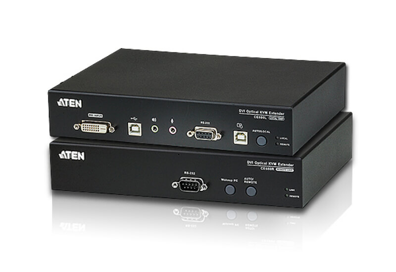 מאריך USB DVI אופטי KVM ברזולוצייה 1920X1200 עד 600 מטר ATEN CE680 (2)