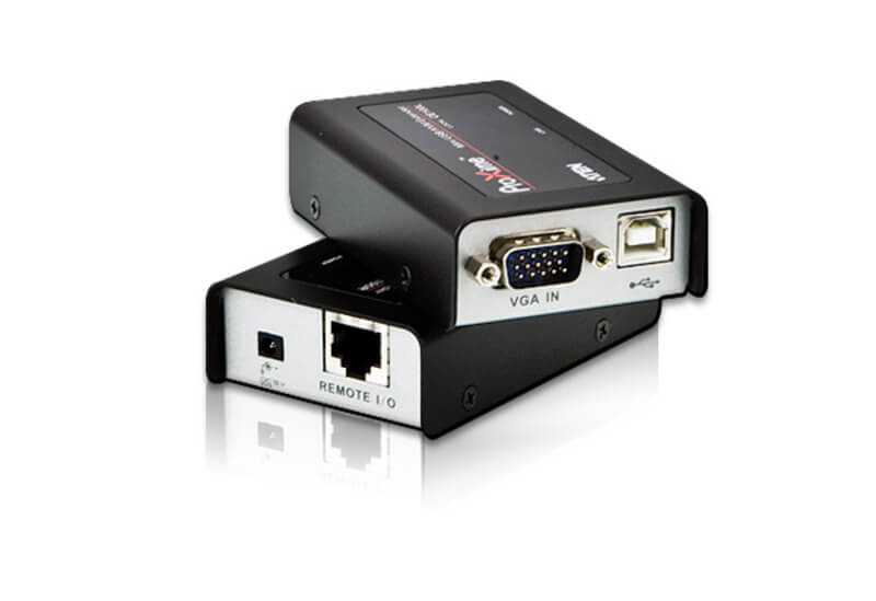 מאריך USB VGA Cat 5 מיני KVM ברזולוצייה 1280X1024 באורך של עד 100 מטר ATEN CE100 (3)