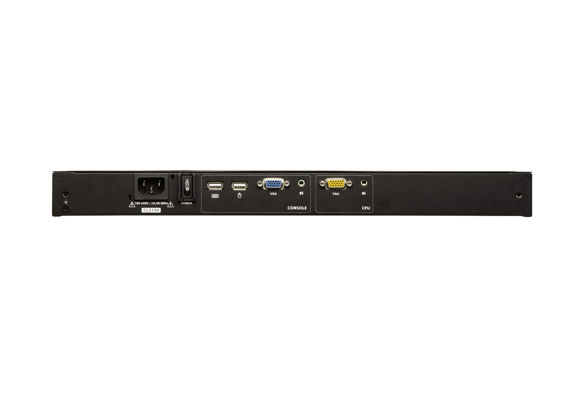 מסוף LCD רחב במיוחד לעומק קצר במיוחד USB, VGA כולל מנורת לד ATEN CL3100 (2)